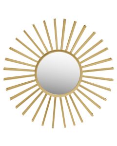 Farran Sun Shape Wall Mirror In Champagne Gold