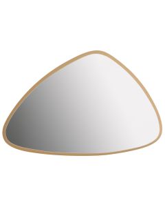 Torino Large Geometric Shape Wall Mirror In Gold Wooden Frame
