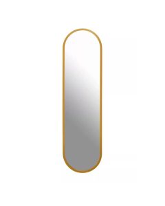 Avento Rounded Edge Wall Mirror In Gold Iron Frame