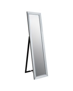 Holmes Floor Mirror In Silver Frame