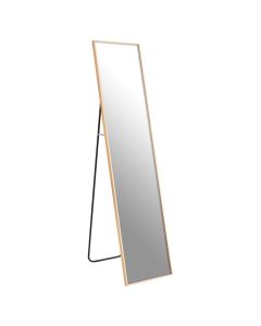 Holmes Floor Mirror In Gold Wooden Frame