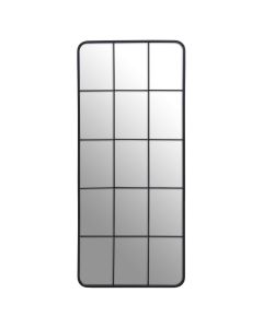 Clayton Window Design Wall Mirror With Black Metal Frame