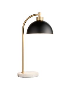 Buchanan Matt Black Shade Task Table Lamp With White And Grey Marble Base