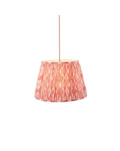 Eltham And Ikat 40cm Coral Pink Shade Ceiling Light With Red Colour Braided Cable