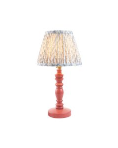Bibury And Leaf 20cm Shell Bay Blue Fabric Shade Table Lamp In Satin Pink Clay