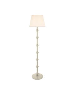 Carnaby And Ivy 40cm Vintage White Shade Floor Lamp With Satin Almond White Base