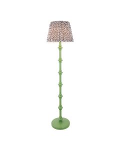 Carnaby And Leaf 40cm Pearl Grey Shade Floor Lamp With Satin Cotswold Green Base