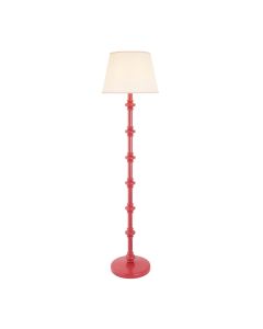 Carnaby And Ivy 40cm Vintage White Shade Floor Lamp With Satin Pink Clay Base