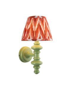 Carnaby And Zigzag 20cm Apricot Orange Shade Wall Light Satin Cotswold Green Base