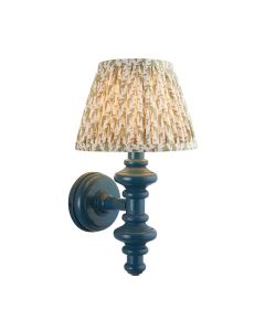 Carnaby And Leaf 20cm Herb Garden Green Shade Wall Light With Satin Marlin Blue Base