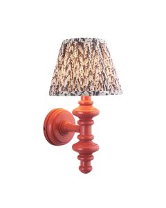 Carnaby And Leaf 20cm Pearl Grey Shade Wall Light With Satin Pink Clay Base