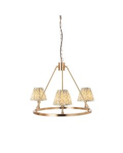Chester And Leaf 3 Lights 16cm Herb Garden Green Shade Ceiling Light In Aged Brass