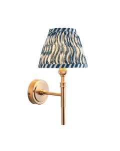 Chester And Ripple 16cm Marlin Blue Shade Wall Light In Aged Brass
