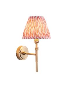 Chester And Ripple 16cm Coral Pink Shade Wall Light In Aged Brass