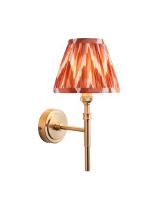 Chester And Zigzag 16cm Apricot Orange Shade Wall Light In Aged Brass