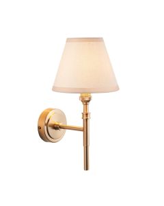 Chester And Ivy 16cm Vintage White Shade Wall Light In Aged Brass
