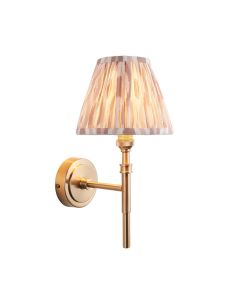 Chester And Ikat 16cm Neutral Shade Wall Light In Aged Brass