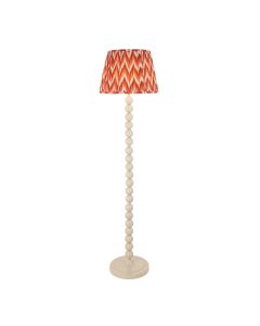 Higgledy And Zigzag 40cm Apricot Orange Shade Floor Lamp With Gloss Almond White Base