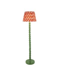 Higgledy And Zigzag 40cm Apricot Orange Shade Floor Lamp With Gloss Cotswold Green Base