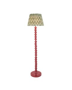 Higgledy And Zigzag 40cm Cotswold Green Shade Floor Lamp With Gloss Pink Clay Base