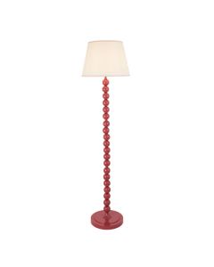 Higgledy And Ivy 40cm Vintage White Shade Floor Lamp With High Gloss Pink Clay Base