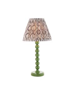 Higgledy And Ripple 25cm Pearl Grey Shade Table Lamp With Gloss Cotswold Green Base