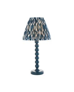 Higgledy And Ikat 25cm Marlin Blue Shade Table Lamp With High Gloss Marlin Blue Base