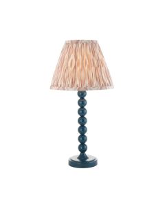 Higgledy And Ikat 25cm Neutral Shade Table Lamp With High Gloss Marlin Blue Base