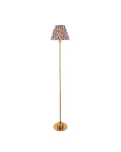 Burley Rechargeable And Ikat 25cm Pearl Grey Floor Lamp In Brushed Aged Brass