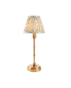Burley Rechargeable And Leaf 16cm Herb Garden Green Shade Table Lamp In Brushed Aged Brass