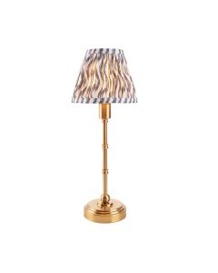 Bibury And Zigzag 20cm Apricot Orange Fabric Shade Table Lamp In Satin Pink Clay