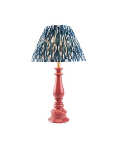 Myrtle And Ikat 30cm Marlin Blue Shade Table Lamp With Gloss Pink Clay Base