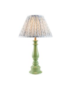 Myrtle And Leaf 30cm Shell Bay Blue Shade Table Lamp With Gloss Cotswold Green Base