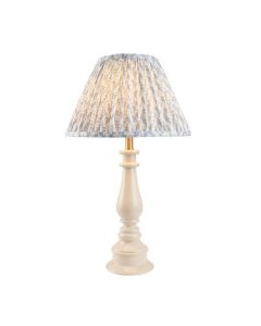 Myrtle And Leaf 30cm Shell Bay Blue Shade Table Lamp With Gloss Almond White Base
