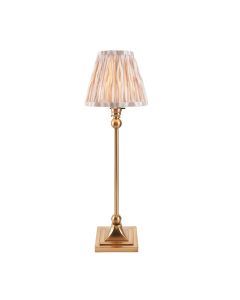 Santiago And Ikat 16cm Neutral Shade Table Lamp In Brushed Aged Brass