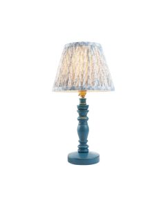 Bibury And Leaf 20cm Shell Bay Blue Fabric Shade Table Lamp In Satin Marlin Blue