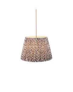 Eltham And Leaf 40cm Pearl Grey Shade Ceiling Light With Red Colour Braided Cable
