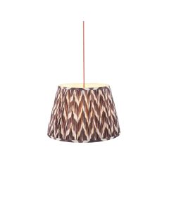Eltham And Zigzag 40cm Pearl Grey Shade Ceiling Light With Red Colour Braided Cable