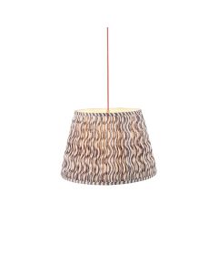 Eltham And Ripple 40cm Pearl Grey Shade Ceiling Light With Red Colour Braided Cable