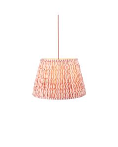 Eltham And Ripple 40cm Coral Pink Shade Ceiling Light With Red Colour Braided Cable