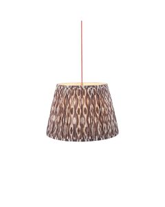 Eltham And Ikat 40cm Pearl Grey Shade Ceiling Light With Red Colour Braided Cable