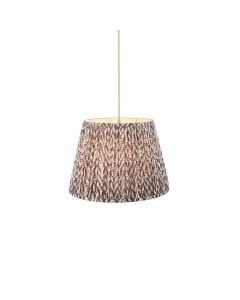 Eltham And Leaf 40cm Pearl Grey Shade Ceiling Light With Green Colour Braided Cable