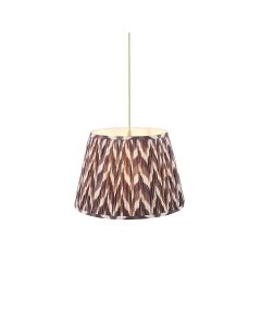 Eltham And Zigzag 40cm Pearl Grey Shade Ceiling Light With Green Colour Braided Cable