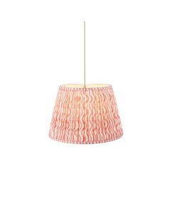 Eltham And Ripple 40cm Coral Pink Shade Ceiling Light With Green Colour Braided Cable