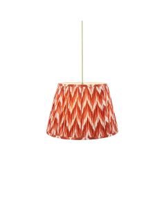 Eltham And Zigzag 40cm Apricot Orange Shade Ceiling Light With Green Colour Braided Cable