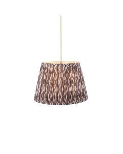 Eltham And Ikat 40cm Pearl Grey Shade Ceiling Light With Green Colour Braided Cable