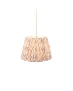 Eltham And Ikat 40cm Neutral Shade Ceiling Light With Green Colour Braided Cable