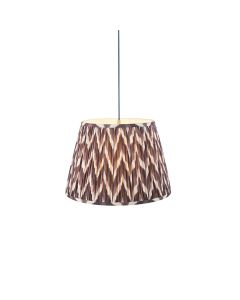 Eltham And Zigzag 40cm Pearl Grey Shade Ceiling Light With Blue Colour Braided Cable