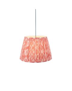 Eltham And Ikat 40cm Coral Pink Shade Ceiling Light With Blue Colour Braided Cable