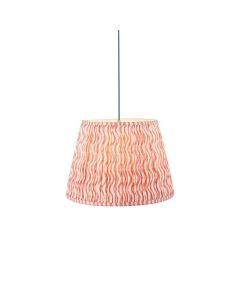 Eltham And Ripple 40cm Coral Pink Shade Ceiling Light With Blue Colour Braided Cable